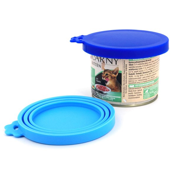 COMTIM Pet Food Can Lids, Silicone Can Lids Covers for Dog and Cat Food, Universal Size Fits All Standard Size Dog and Cat Can Tops (2 Pack, Multi-colored)
