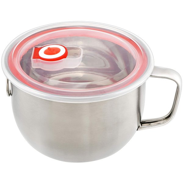 Mirenlife 18/8 Stainless Steel Leak Proof Food Storage Container with Handle and Lid, Snack Bowl, Stainless Steel Bento Lunch Box, Soup Bowl, Noodle Pot, Ramen Cooker, Induction Cooker Directly