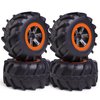 Hosim Rc Wheels and Tires 12mm Hex for 1/10 Scale RC Car, RC Buggy Tires and Wheels with Foam Inserts for Traxxas Slash 2WD 4x4 RC Monster Truck, Pre-Glued, 4PCS