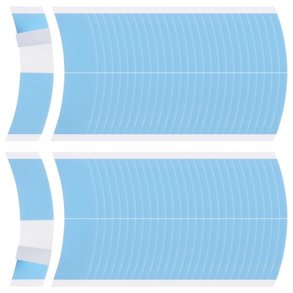 OWMOSYX 54 PCS Waterproof Lace Front Wig Tape Double Sided Ultra Hold Clear Toupee Tape Strong Adhesive Lace Tape for Hair Pieces Hair Extension and Wigs Toupees Blue 1/2