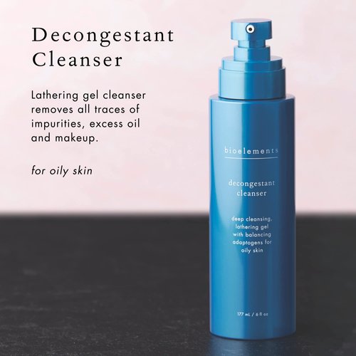 Bioelements Decongestant Cleanser - 6 fl oz - Lathering Gel Cleanser for Oily Skin - Vegan, Gluten Free