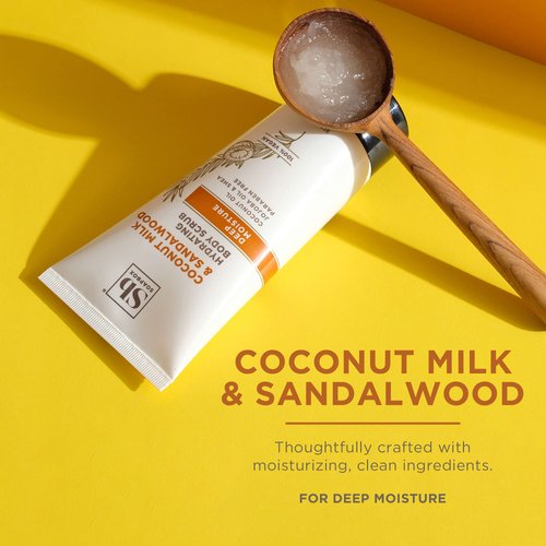 Soapbox Gentle Exfoliating Body Scrub ? Coconut Milk & Sandalwood ? 6oz ? Moisturizing Body Scrub for Visibly Smoother Skin with Coconut Oil and Aloe Vera