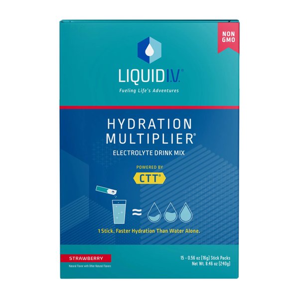 Liquid I.V. Hydration Multiplier, Electrolyte Drink Mix (Strawberry, 15 Count)