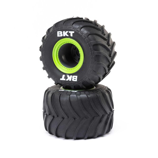 Losi MT TiresGreen Beadlock Premount2 Mini LMT LOS41045