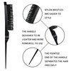 UREELIN Detangling Brush set,Detangler Hair Brush with Teasing & Edge Brush for Curly Hiar, Rat Tail Comb Alligator Hair Clips for 3a to 4c Kinky Wavy/Curly/Coily/Wet/Dry/Oil/Thick/Long Hair(Black)
