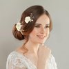 MirthCity 2Pcs Flower Wedding Hair Clip Handmade Bead Flower Bridal Hair Comb Wedding Hair pieces for Brides Flower Girls Hair Accessories for Women and Girls