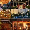 Windpnn Solar String Lights Outdoor, Solar Powered Star String Lights, 30ft 50LED 8 Modes Waterproof Christmas String Lights for Gardens Patio Landscape Xmas Tree Decorations(Warm White)