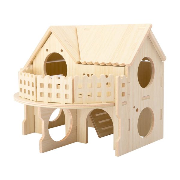kcrygogo Hamster Forest Lookout Wood House Fun House Double-Decker Hut for Young Dwarf Gerbil Mouse Mice Rat Small Animals(Only for Small Hamster)