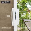 SANKINS Sliding Patio Door Handle Pull Set, White Diecast Non-Keyed Gate Handle Set for Mortise Lock Style Glass Door, Replacement Handle for Sliding Glass Door Fits 3-15/16” Hole Spacing