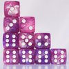 10 PC D6 dice 16mm Acrylic Dice Set for RPG MTG DND Dice Table Games and Board Games (Pink + Blue)