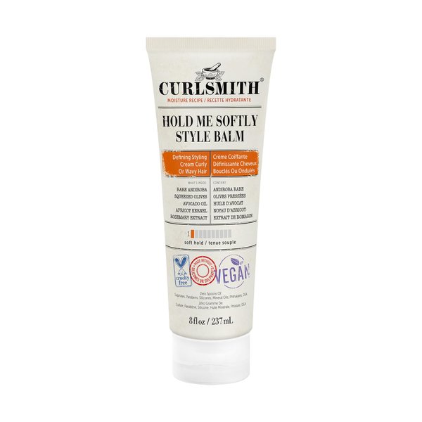 CURLSMITH - Hold Me Softly Style Balm - Vegan Soft Hold Styling Cream for Wavy and Curly Hair, Natural Look (8fl oz)…