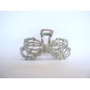 Generic Silver metal bow clear crystal hair claw clip bridal clip for medium fine hair