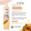 Zatik Naturals - Deep Moisturizing Shampoo with Coconut & Calendula - Vegan Bio-degradable pH balanced, for Colored and Dry Hair, Free From Sulfates, phthalates & Synthetic Fragrances - 10.8 Fl Oz