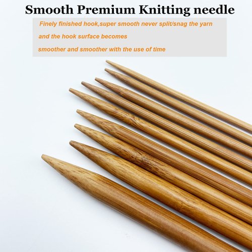 Mdoker Bamboo Double Pointed Knitting Needles Carbonized Bamboo Knitting Needle 7.9 inch(20cm) Length for Handmade Creative DIY Knitting Yarn Projects,Size US 6(4mm)