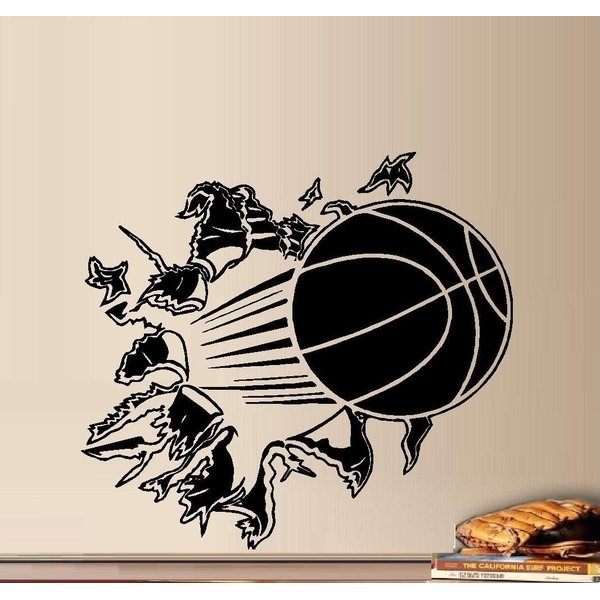 BestPricedDecals Basketball Through The Wall ~ Wall Decal 13" X 14"