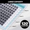 DIY Eyelash Extension Lash Clusters 120 Clusters False Eyelash 3D Effect Individual Natural Lashes Set at Home Eyelash Extension Kit Lashes Pack Volume Mixed