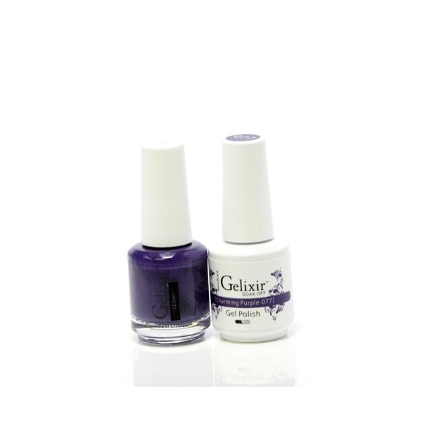 Gelixir matching color gel & nail lacquer Charming Purple - 077