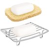 GUUKAR Bar Soap Dish Holder for Shower Bathroom Stainless Steel Rust Proof Self Draining with Beige Soap Saver Pad