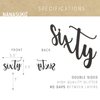 NANASUKO 60th Birthday Cake Topper - sixty - Double Sided Black glitter - Premium quality Made in USA