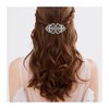 EVER FAITH Party Austrian Crystal Hair Barrette Clip, Victorian Inspired Art Deco Two Heart Hair Accessories for Women Grey Silver-Tone