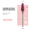 MelodySusie Professional Tornado Nail Drill Bits, 3/32'' Carbide Tungsten Multi-function Bits, Suitable for Manicure Pedicure Cuticle Gel Polishing, Salon Bits, Purple, Series Bit-X, Fine