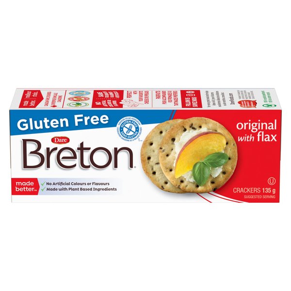DARE BRETON Original Crackers with Flax, 4.76 OZ
