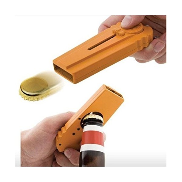 Shuiniba Zappa Beer Cap Launcher Shooter Bottle Opener for Bar, Barbecue, Family Party, Birthday Party, Wedding, Creative Game, Carnival, Halloween, Christmas - Color Random