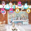 HPWF 20Pcs Alice Hanging Swirl Decorations for Wonderland Theme Birthday Party, Baby Shower, Girl First Birthday, Tea Party Decorations