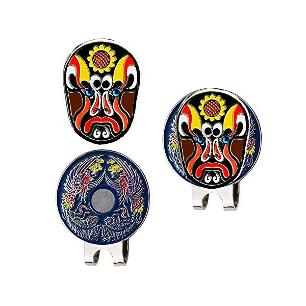 Chinese Opera Golf Ball Marker and Matching Phoenix Hat Clip