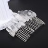Teyglen Raw Crystal Quartz Hair Comb Clear Crystal Hair Side Comb Mermaid Rhinestone Hair Comb Sun Moon Goddess Headpiece Decorative Hair Accessories for Women Girls (Transparent)