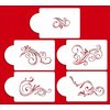 Designer Stencils C480 Five Scroll Cake Stencil Set, Beige/semi-transparent
