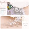 Yokawe Bridal Wedding Hair Comb Silver Crystal Bride Side Combs Flower and Rhinestone Hair Accessories for Women and Girls