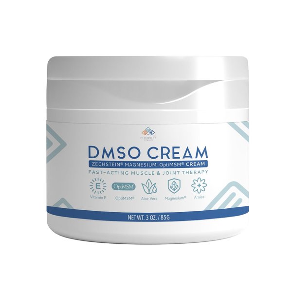 Integrity Vitamins DMSO Cream 99.9% Pure Pharmaceutical Grade | Muscle, Joint & Skin Relief | Fast-Absorbing with Zechstein® Magnesium, OptiMSM®, Arnica, Aloe Vera, Vitamin E | Non-Greasy 3 oz