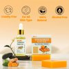 MR.A 2Pcs Turmeric Soap Bar and Turmeric Oil Set for Face & Body, Nautral Ingredients with Vitamin C to Cleanses, Soothing, Hydrating Skin, Turmeric Skin Care Set for All Skin Type