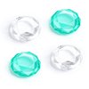 DLseego Diamond 3D Thumb Grips Caps Design for Switch & Switch Lite & Switch OLED Joy Con Crystal Clear Console Joystick Cover 4PCS - Clear and Green