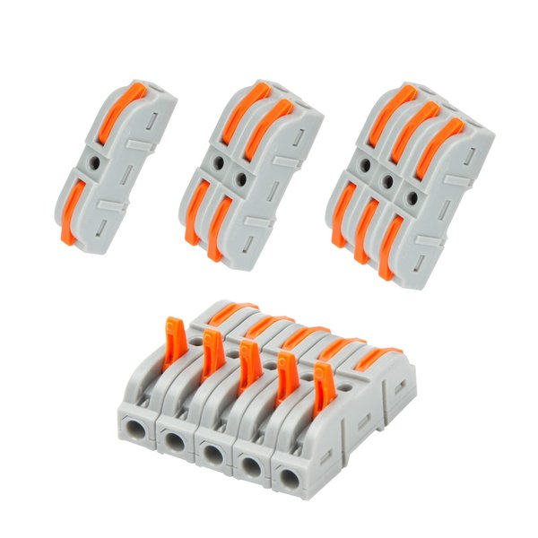 Autuvone 35PCS Lever Wire Nuts Connectors, 1Way Inline Conductors Compact Universal Wire Connectors, Electrical Splicing Connectors Quick Wiring Connect 24AWG