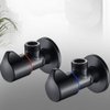DOITOOL 2PCS Copper Bathroom Angle Stop Valve Water Shut Off Valve for Shower Flow Control Valve Bathroom Toilet Kitchen Sink (Black and Red,Black and Blue)