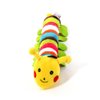 POPETPOP Yellow Caterpillar Toy Pet Squeaker - 2pcs Dog Chew Toy, Soft Short Plush Toy Interactive Dog for Puppy (Colorful Caterpillar) Squeaky Pet Sound Toy