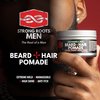 Tropic Isle Living Strong Roots Men Beard + Hair Pomade - Extreme Hold & High Shine for Styling and Grooming, Flake Free, Itch Relief, Natural Jamaican Black Castor Oil infused with Red Pimento