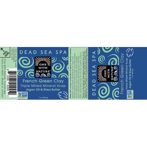 One With Nature Dead Sea Salt French Clay Soap 7 oz