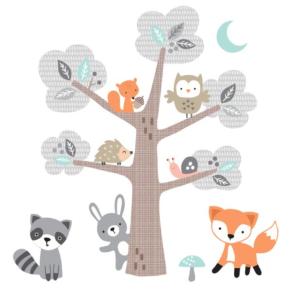 Bedtime Originals Woodland Friends Wall Decals, Multicolor