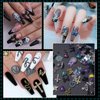 100Pcs Cross Nail Charms, Butterfly Planet Star Nail Gems Charms, Black 3D Assorted Butterfly Flower Bows Heart Nail Charms Assorted Nail Art Charms for Manicure DIY Craft Jewel Accessories
