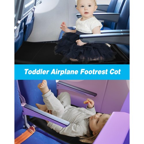 AWAHITAWA Toddler Travel Bed, Airplane Travel Essentials Kids, Portable Toddler Bed, Baby Airplane Travel Cot Accessories, Airplane Must Haves for Toddlers