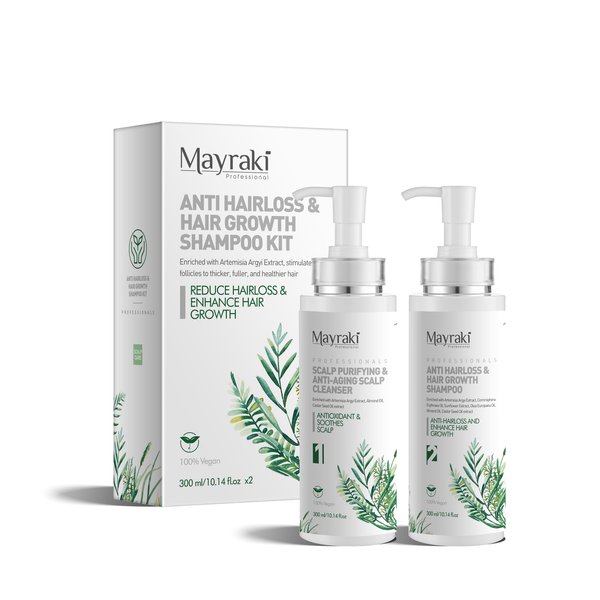 Mayraki Anti Hair Loss & Volumizing Shampoo Kit for Color-Treated Hair |Clarifying Growth Shampoo For Fuller, Thicker Hair | 300 ml | 10.14 fl.oz x2