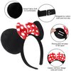 Lucky Will 20 Pack Mouse Ears Headband Classic Solid Black and Red Bow Ears Headbands Bulk for Kids and Adults - Boys & Girls Mouse Themed Birthday Party Supplies