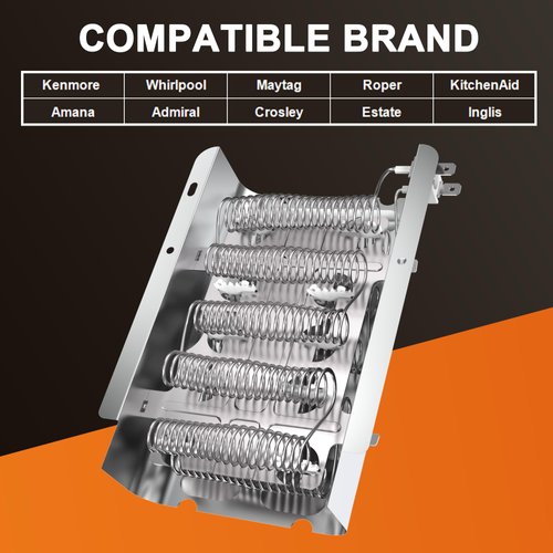 2024 Upgraded 279838 Dryer Heating Element W10724237 3403585 For Whirlpool wed4815ew1 Kenmore 110 Cabrio May.tag Roper red4516fw0 Amana Admiral aed4675yq1 Thermostat Fuse Kit 3387134 3977393 byRomalon