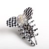Checkered Hair Claw Clips,Pack of 3,Vintage Black/White Checkered Claw Clips Cellulose Acetate Banana Clips,Nonslip Hair Clamp for Women Girls (Black/White)