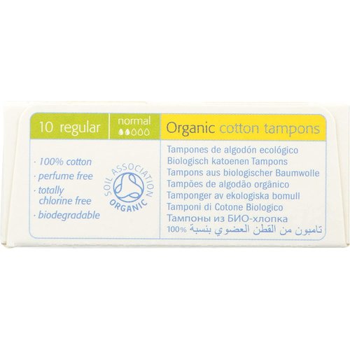 Natracare Regular Tampons 10CT, 12 Pack-120 Total