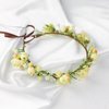 KorViSHOW Handmade Flower Crown Flower Headpiece Green Leaf Headband Wedding Flower Crowns for Bride Floral Garland Hair Wreath Birthday Party(Yellow Style)