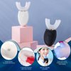 Romooa 2 Pieces Ultrasonic Electric Toothbrush Adults U Shaped Automatic Toothbrushes for Teeth Whitening, 3 Brush Heads, Whole Mouth 360 Degree Cleaning Hands Rechargeable IPX7 Waterproof (No Base)